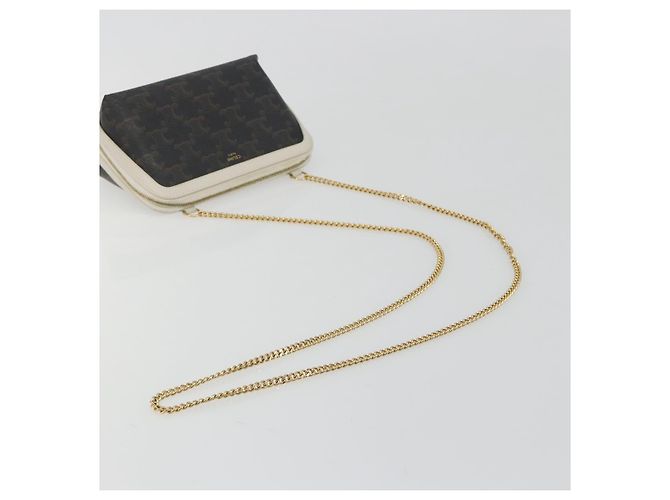 Céline Celine Triomphe Chain Clutch mit Rundum-Reißverschluss aus beschichtetem Canvas - Ansicht 7