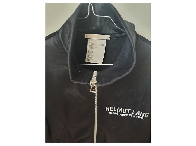 Casaco Track em couro preto Helmut Lang - vista 4