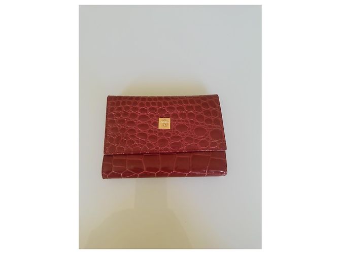 Portafoglio in pelle embossed coccodrillo rosso Gianni Versace - vista 2