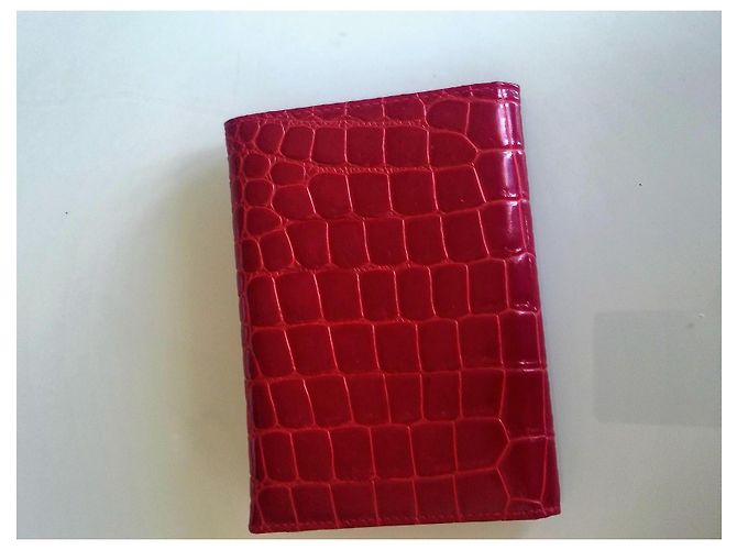 Portafoglio in pelle embossed coccodrillo rosso Gianni Versace - vista 3