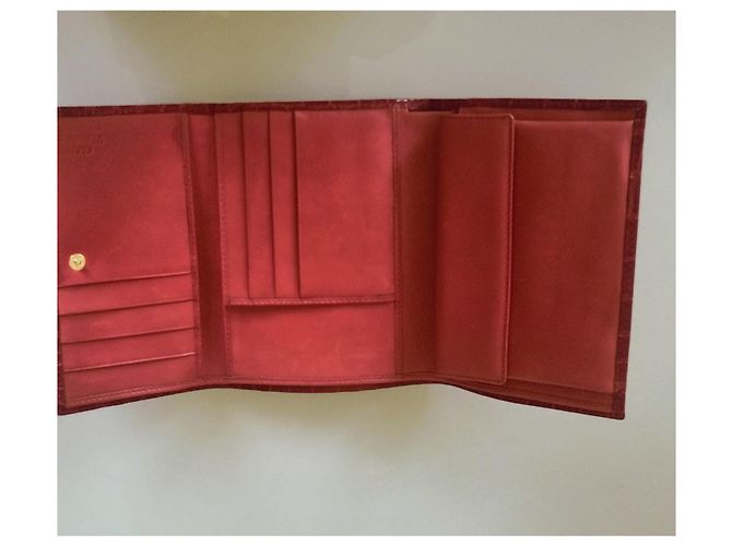 Portafoglio in pelle embossed coccodrillo rosso Gianni Versace - vista 4