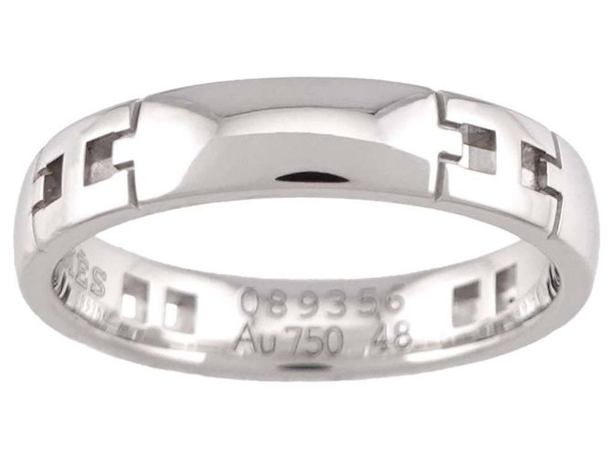 Ring Hermès Anel Faixa Hermes Ever Hercules em Ouro Branco 18K - vista 2