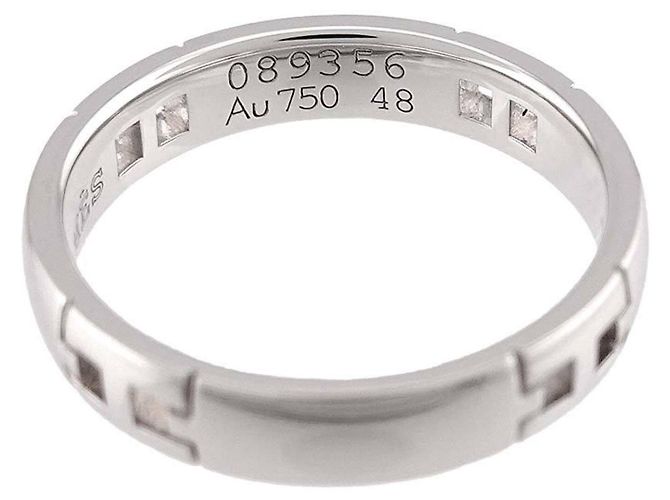 Ring Hermès Anel Faixa Hermes Ever Hercules em Ouro Branco 18K - vista 3