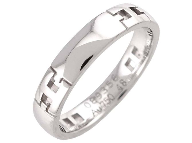 Ring Hermès Anel Faixa Hermes Ever Hercules em Ouro Branco 18K - vista 5