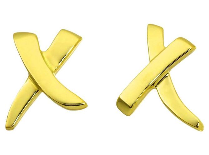 Autre Marque Orecchini Tiffany & Co. Kiss in oro giallo 18K - vista 2