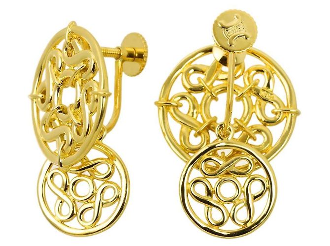 Céline Pendientes de clip Celine en oro amarillo 18K - vista 3