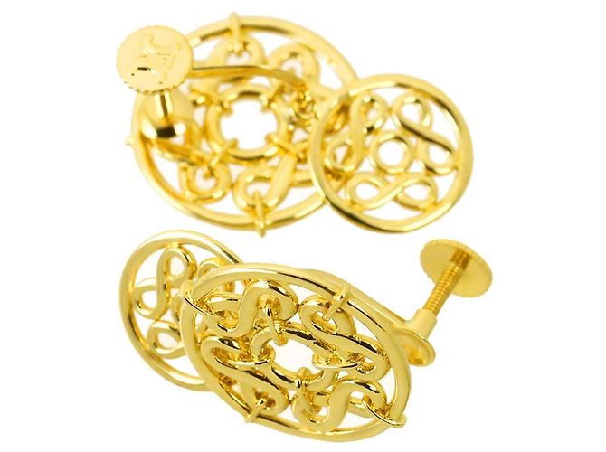 Céline Pendientes de clip Celine en oro amarillo 18K - vista 4