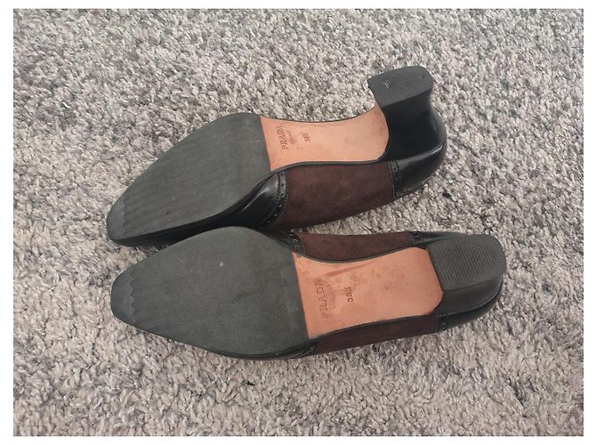 Scarpe con tacco in pelle e camoscio nero da donna Prada - vista 13