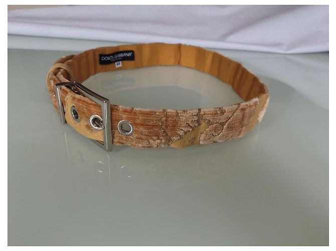 Dolce & Gabbana Gürtel aus Samt mit goldenem Muster - Ansicht 9