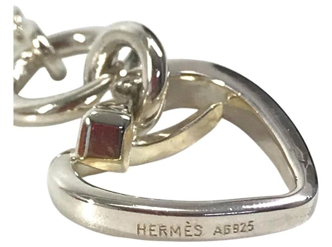 Hermès Collana a catena Hermes in argento sterling 925 con logo cuore - vista 2