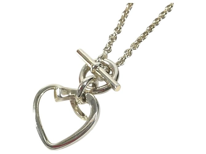 Hermès Collana a catena Hermes in argento sterling 925 con logo cuore - vista 6