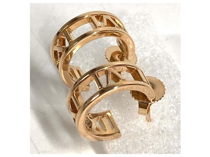 Autre Marque Tiffany & Co. Atlas Logo Ohrringe aus 18K Gold - Ansicht 4