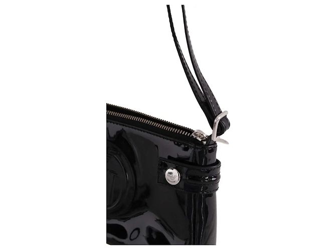 Mini borsa Armani Jeans nera in pelle verniciata - vista 2