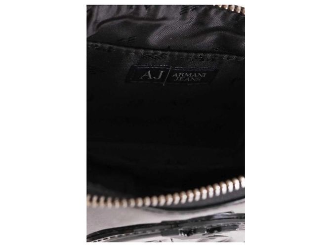 Mini borsa Armani Jeans nera in pelle verniciata - vista 6