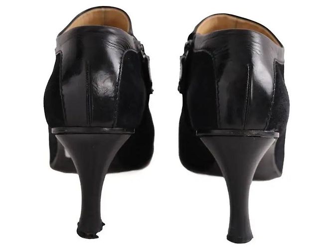 Bottines Chanel en daim noir Taille 42 - vue 2