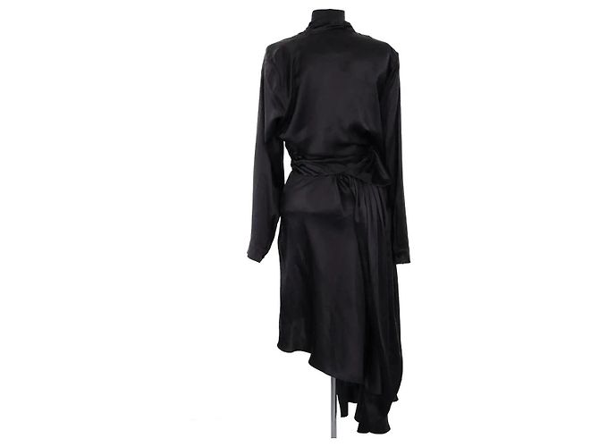 Vestido de seda negro Balenciaga - vista 4