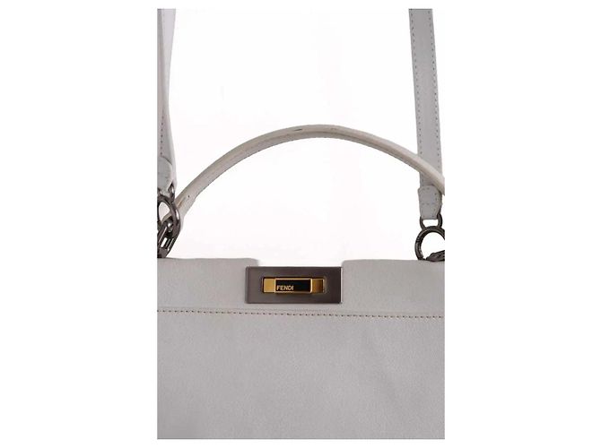 Fendi Peekaboo Medium Schultertasche weiß - Ansicht 2