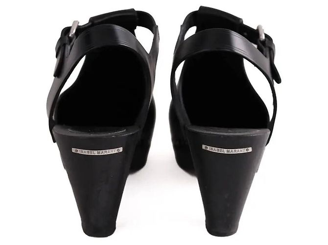 Isabel Marant Minimals Clogs aus schwarzem Leder - Ansicht 2