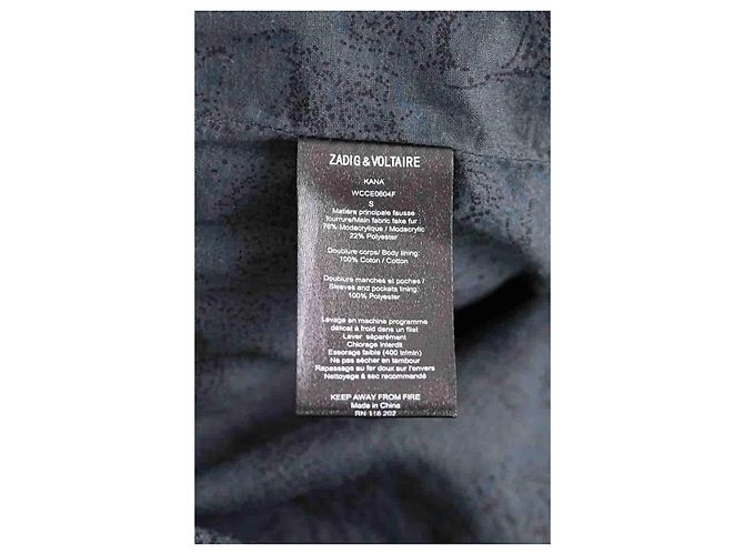Abrigo de algodón azul marino Zadig & Voltaire - vista 6