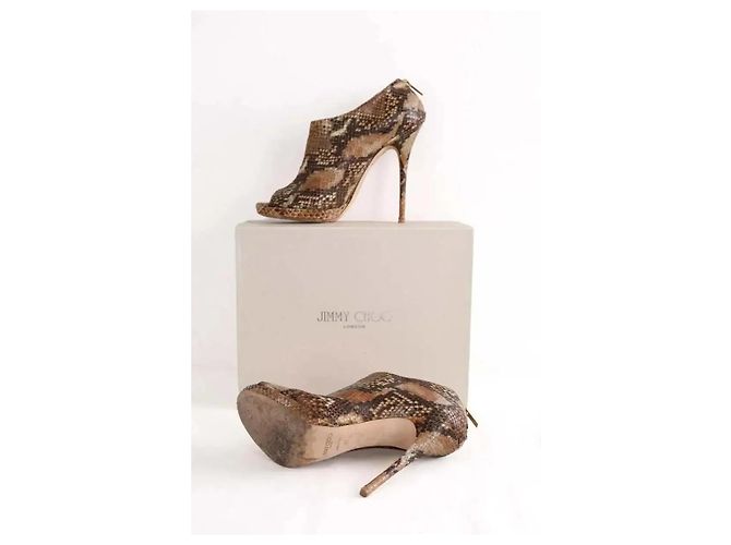 Jimmy Choo Leather Ankle Boots Brown - view 6