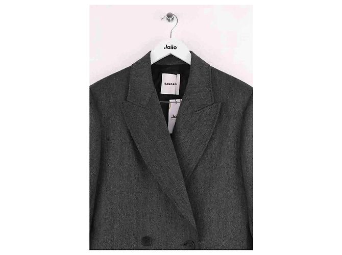 Sandro Grey Wool Coat - view 2
