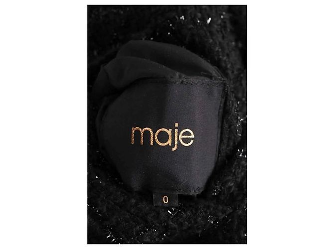 Maje Black Synthetic Coat - view 6