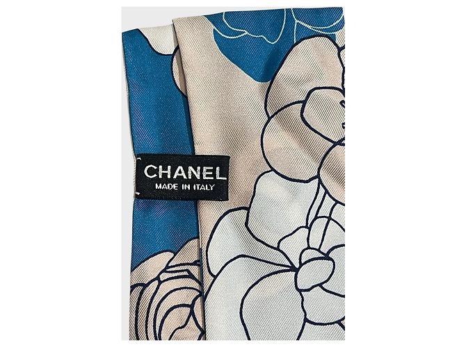 Lenço slim bandeau Chanel azul/rosa - vista 4