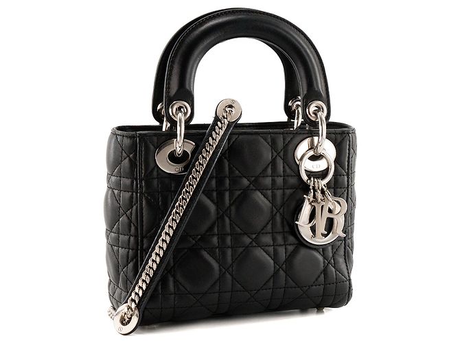 DIOR - Borsa a tracolla Lady Dior mini in pelle cannage nera - vista 2