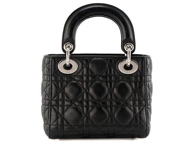 DIOR - Borsa a tracolla Lady Dior mini in pelle cannage nera - vista 3