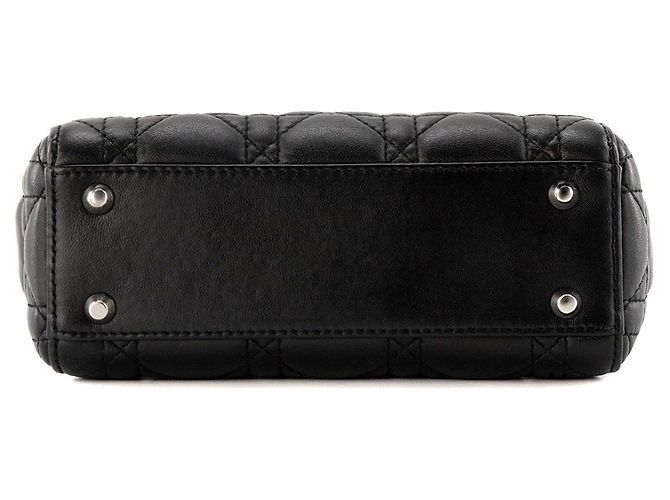 DIOR - Borsa a tracolla Lady Dior mini in pelle cannage nera - vista 4