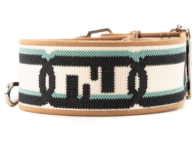 FENDI - Tracolla Fendi in tela monogrammata marrone e beige - vista 2