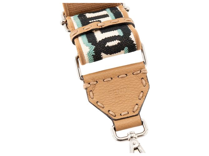 FENDI - Tracolla Fendi in tela monogrammata marrone e beige - vista 3