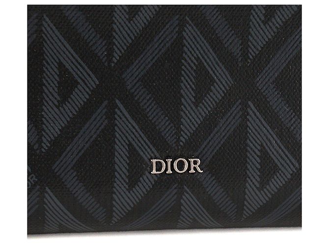 DIOR - Necessaire Diamond Dior em toile resinada preta e cinza - vista 5