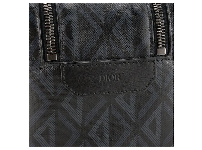 DIOR - Necessaire Diamond Dior em toile resinada preta e cinza - vista 6