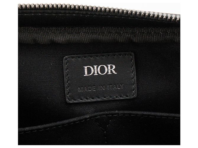 DIOR - Necessaire Diamond Dior em toile resinada preta e cinza - vista 8