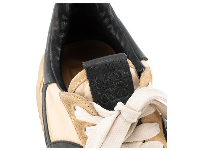 LOEWE - Sneakers Flow Runner 2.0 in tela e camoscio beige (T38) - vista 5
