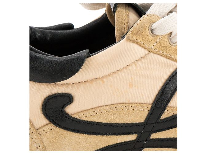 LOEWE - Sneakers Flow Runner 2.0 in tela e camoscio beige (T38) - vista 7