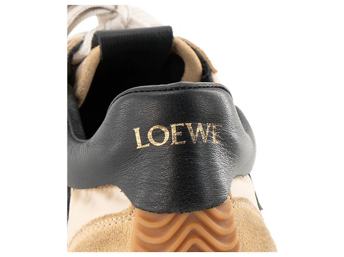 LOEWE - Sneakers Flow Runner 2.0 in tela e camoscio beige (T38) - vista 9