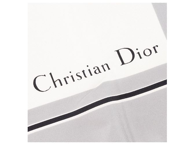 DIOR - Carré 90 Dior en seda blanca y gris - vista 3