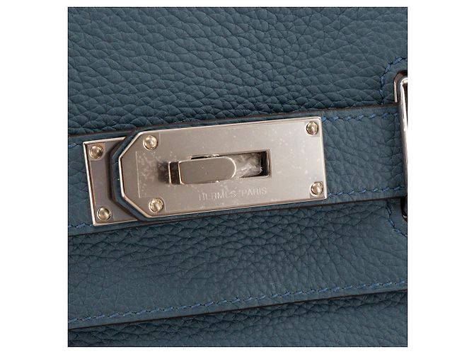 HERMÈS - Borsa a tracolla Hac à dos PM Hermès in pelle grana Togo Bleu Tempête - vista 5