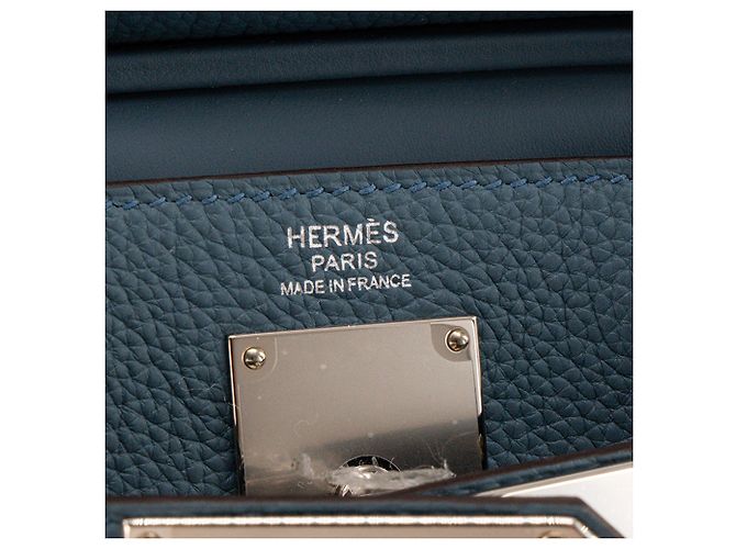 HERMÈS - Borsa a tracolla Hac à dos PM Hermès in pelle grana Togo Bleu Tempête - vista 6