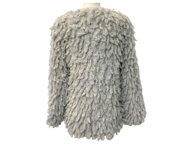Autre Marque Forte_Forte Shaggy Bouclé Pullover Perlgrau - Ansicht 3