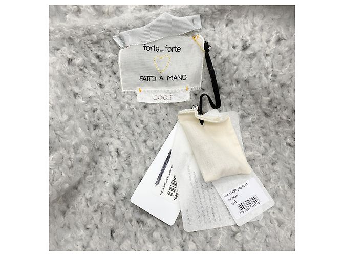 Autre Marque Forte_Forte Shaggy Bouclé Pullover Perlgrau - Ansicht 4
