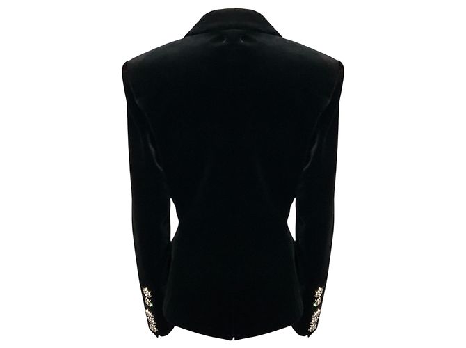 Alexandre Vauthier Samt-Tuxedo-Blazer in Schwarz mit Kristallbesatz - Ansicht 3