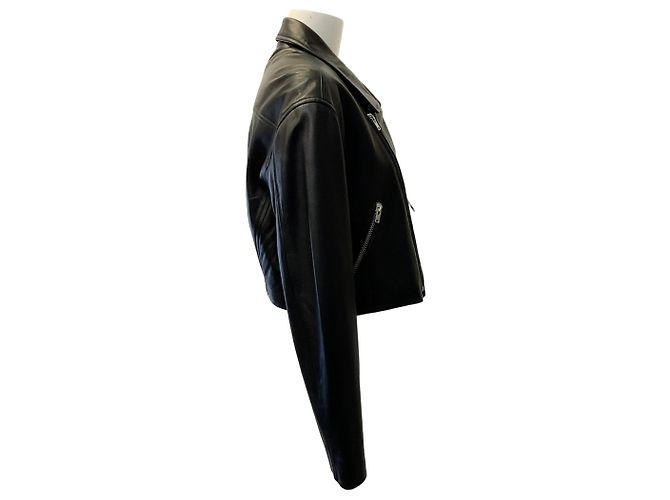 Iro Black Leather Castilli Moto Jacket - view 2