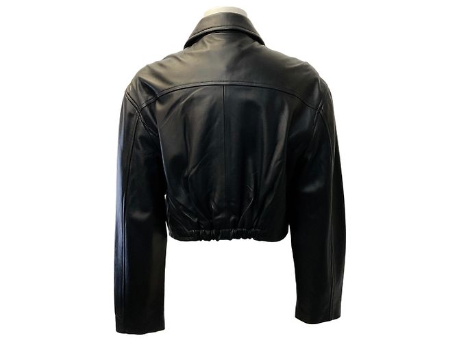 Iro Black Leather Castilli Moto Jacket - view 3