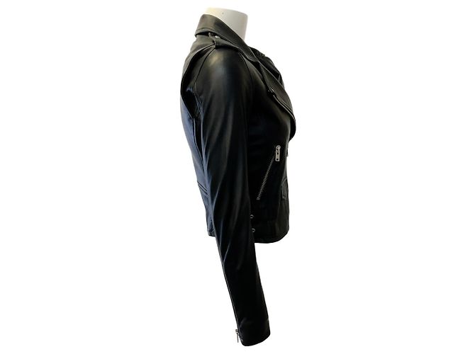 Iro Black Leather Ashville Moto Jacket - view 2