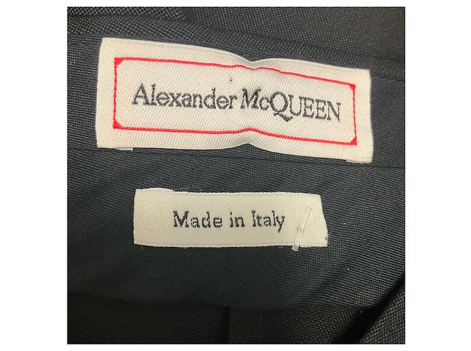 Alexander McQueen schwarze Hose mit hoher Taille und weitem Bein - Ansicht 4