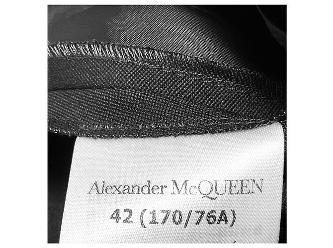Alexander McQueen schwarze Hose mit hoher Taille und weitem Bein - Ansicht 5