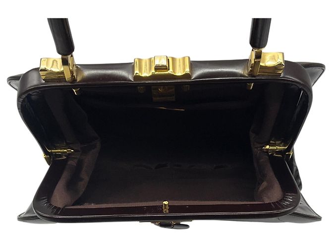 Judith Leiber Brown Leather Top Handle Bag - view 6